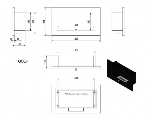 Биокамин Kratki GOLF QUBE Биокамин Kratki GOLF QUBE