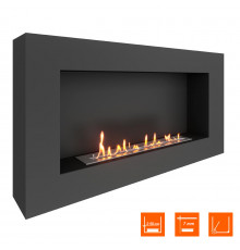 Биокамин SteelHeat WALL GRAND 1200 черный