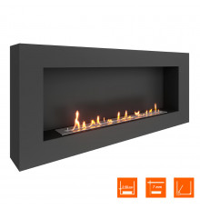 Биокамин SteelHeat WALL GRAND 1500 черный