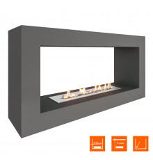 Биокамин SteelHeat FRAME ONE 900 серый