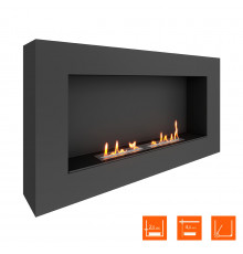 Биокамин SteelHeat WALL GRAND 1200 LITE черный