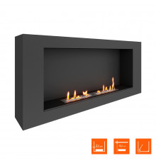Биокамин SteelHeat WALL LONG 1200 LITE черный