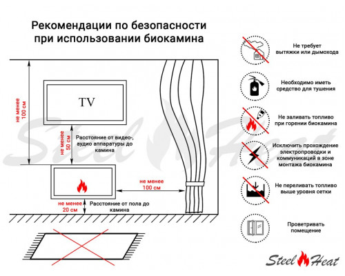 Биокамин торцевой SteelHeat ONE 700 Биокамин торцевой SteelHeat ONE 700
